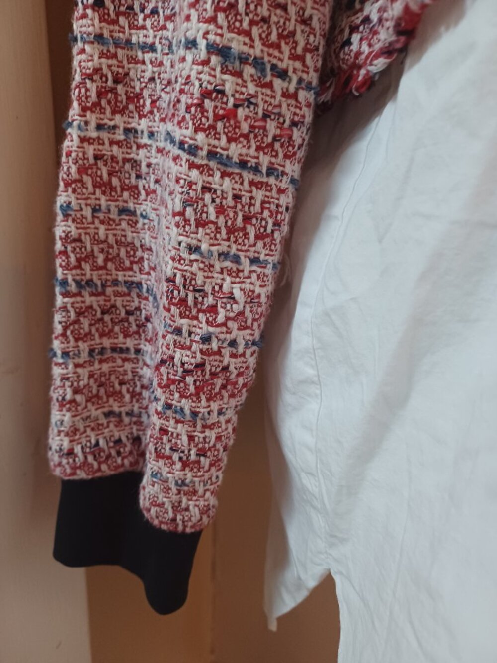 ZARA TRF Tweed Cropped Top with Attached White Shirt Underlayer - Picture 5 of 9